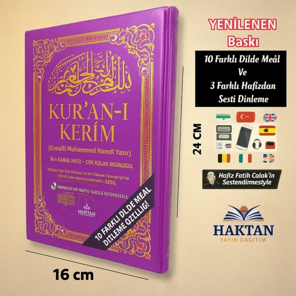 Ortaboy 5 Özellikli Kur’an-ı Kerim (Mor) - Haktan Yayınevi